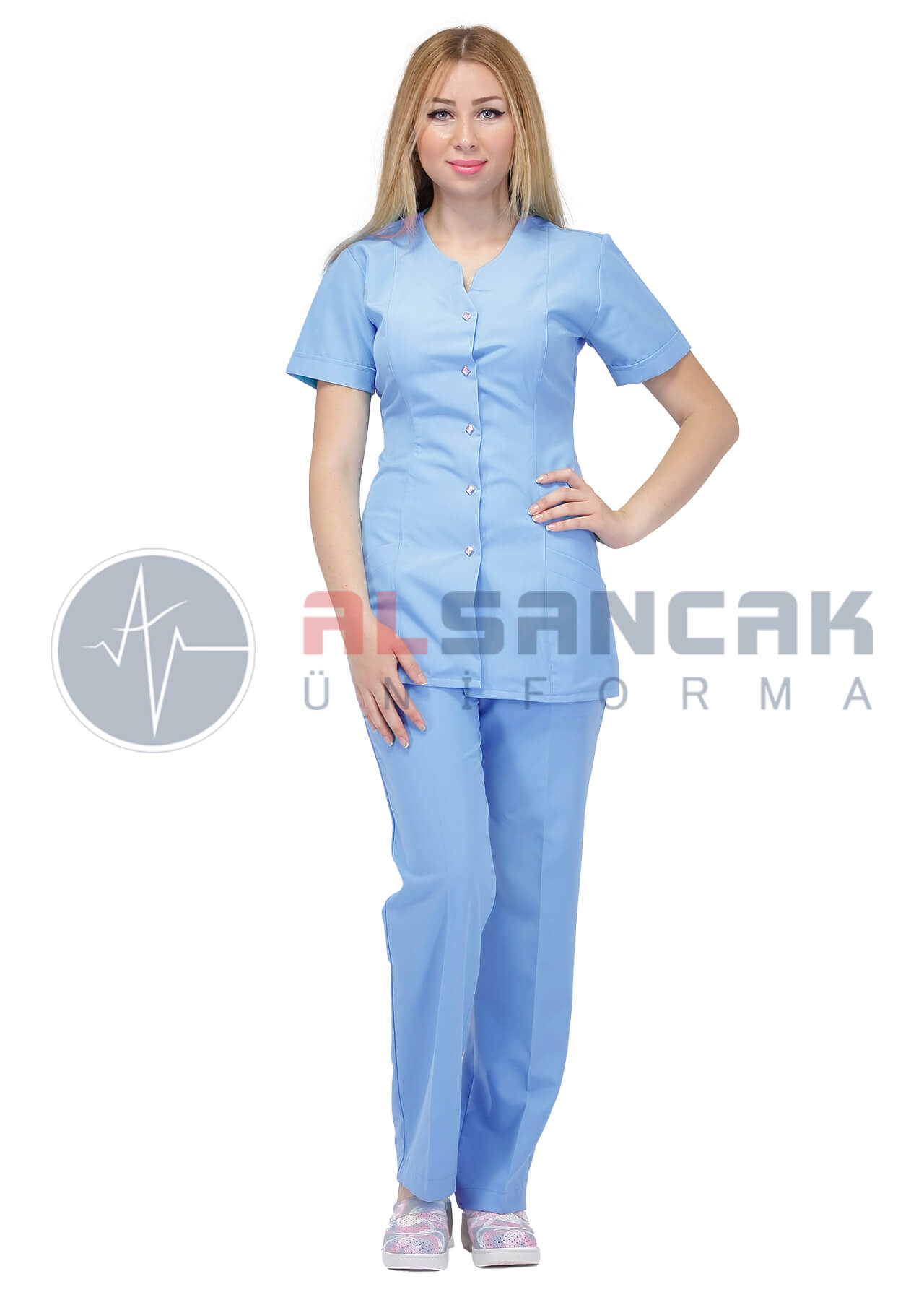 Açık Mavi Blanca Model Doktor ve Hemşire Forması Takımı Açık Mavi Blanca Model Doktor ve Hemşire Forması Takımı
