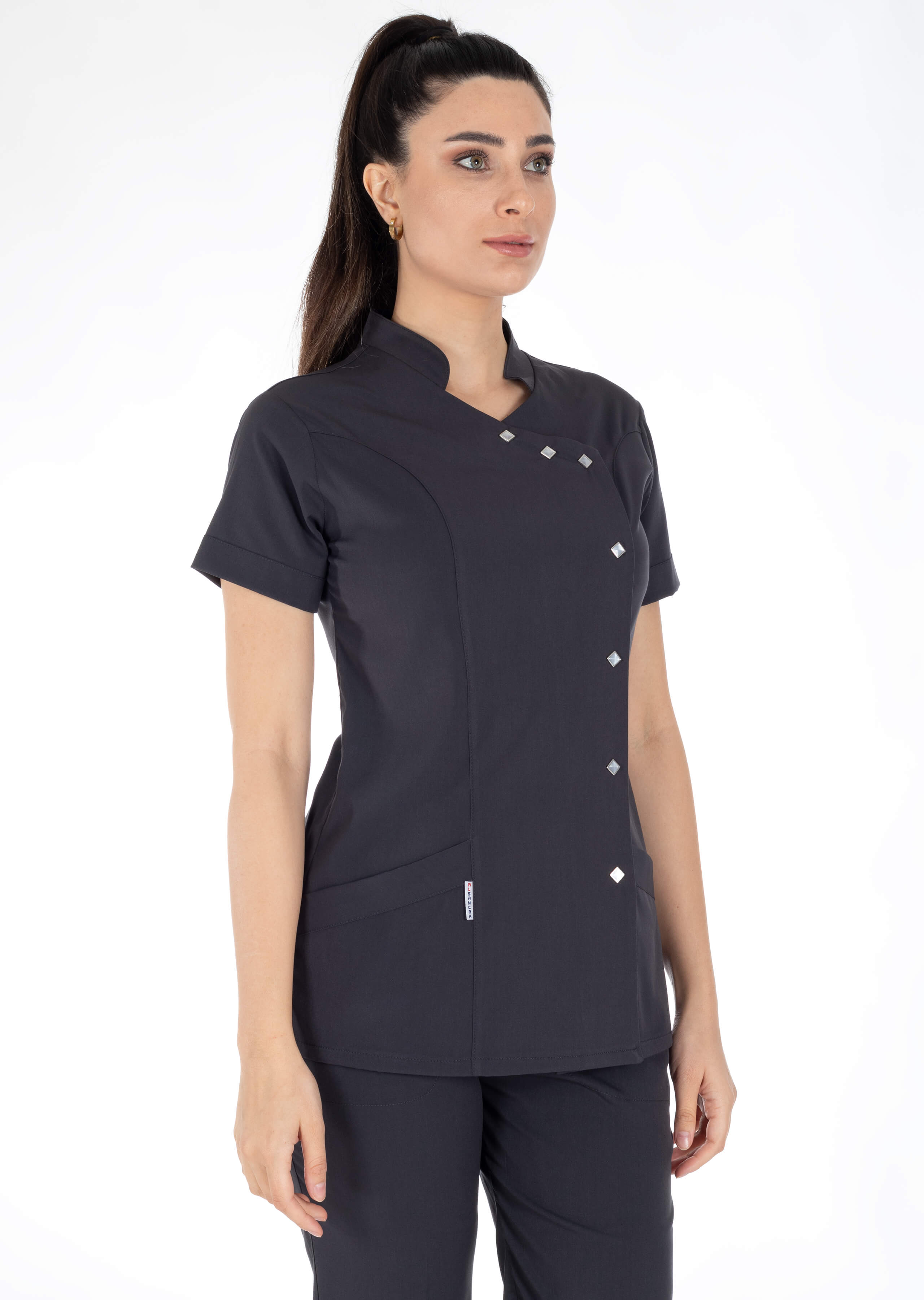 Luxe Flex Antrasit Likralı Hemşire ve Doktor Forması Takımı Luxe Flex Antrasit Likralı Hemşire ve Doktor Forması Takımı