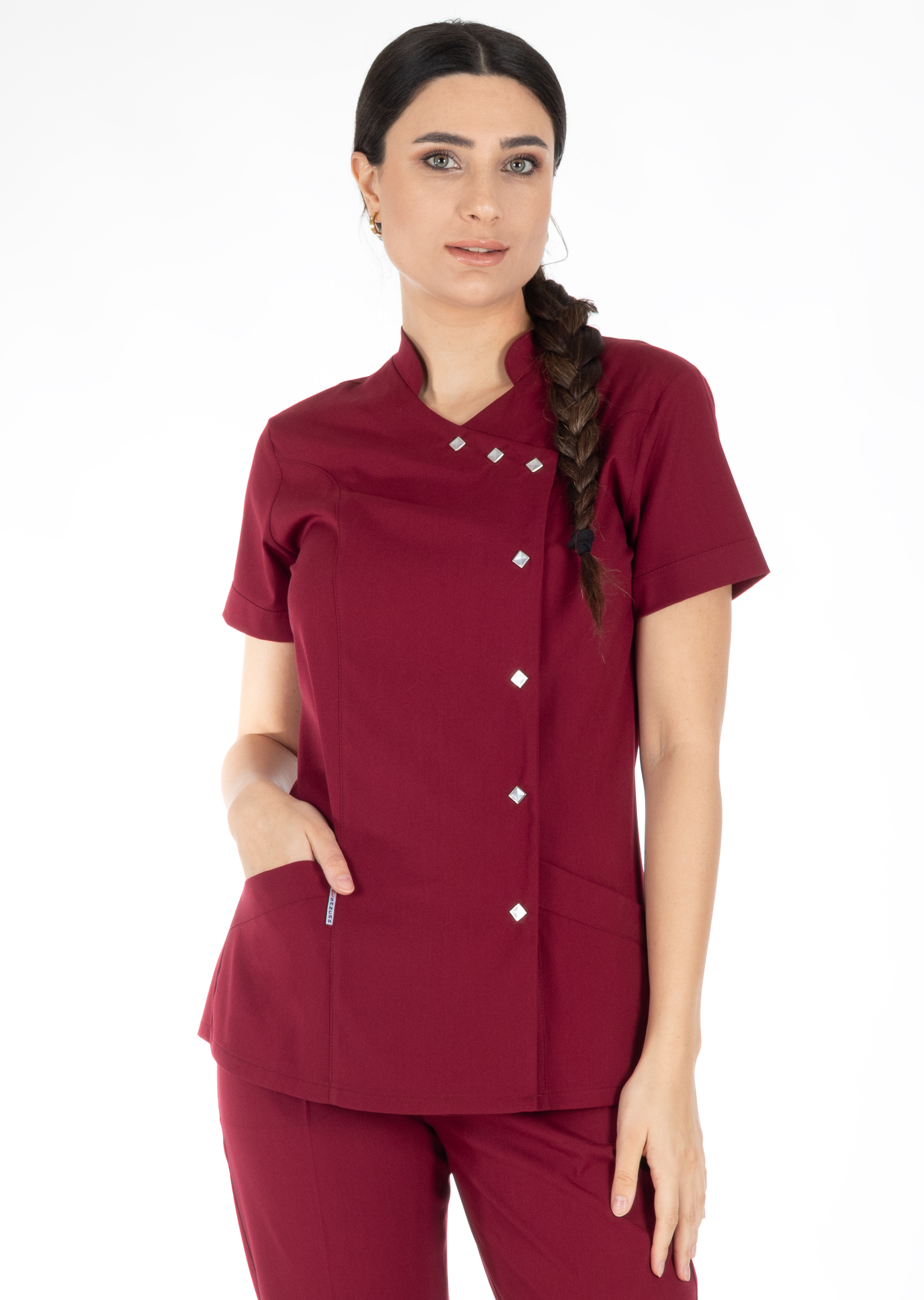 Luxe Flex Bordo Likralı Hemşire ve Doktor Forması Takımı Luxe Flex Bordo Likralı Hemşire ve Doktor Forması Takımı