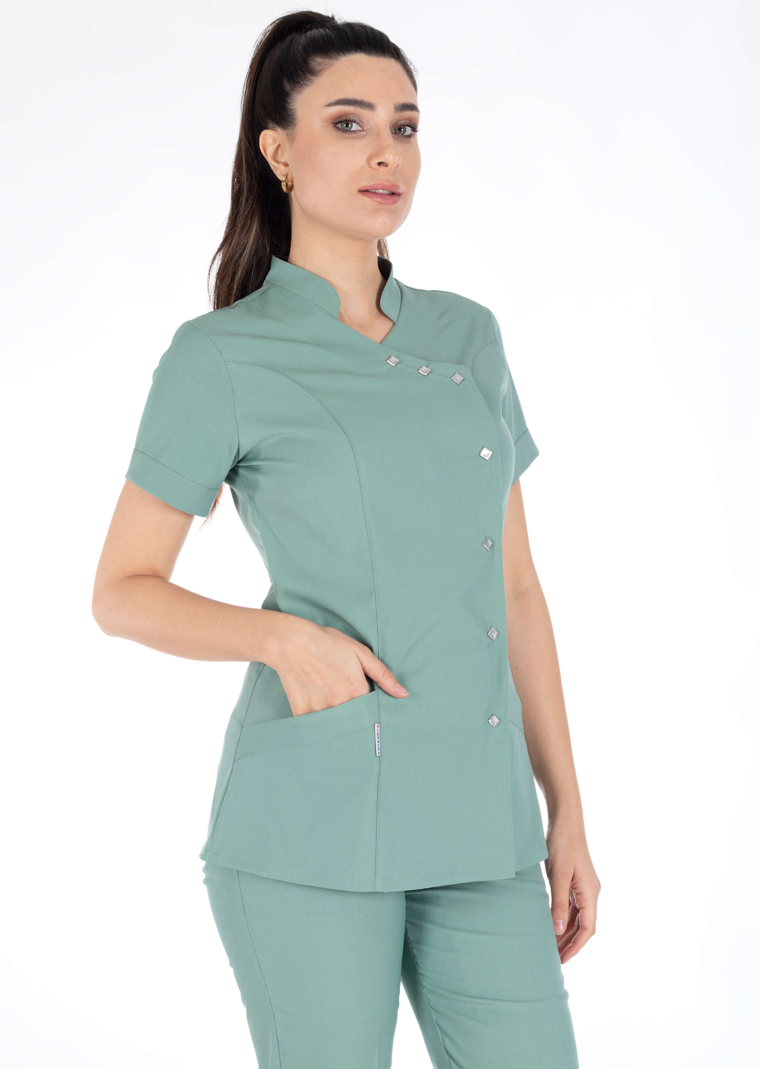 Luxe Flex Çağla Yeşili Likralı Hemşire ve Doktor Forması Takımı Luxe Flex Çağla Yeşili Likralı Hemşire ve Doktor Forması Takımı