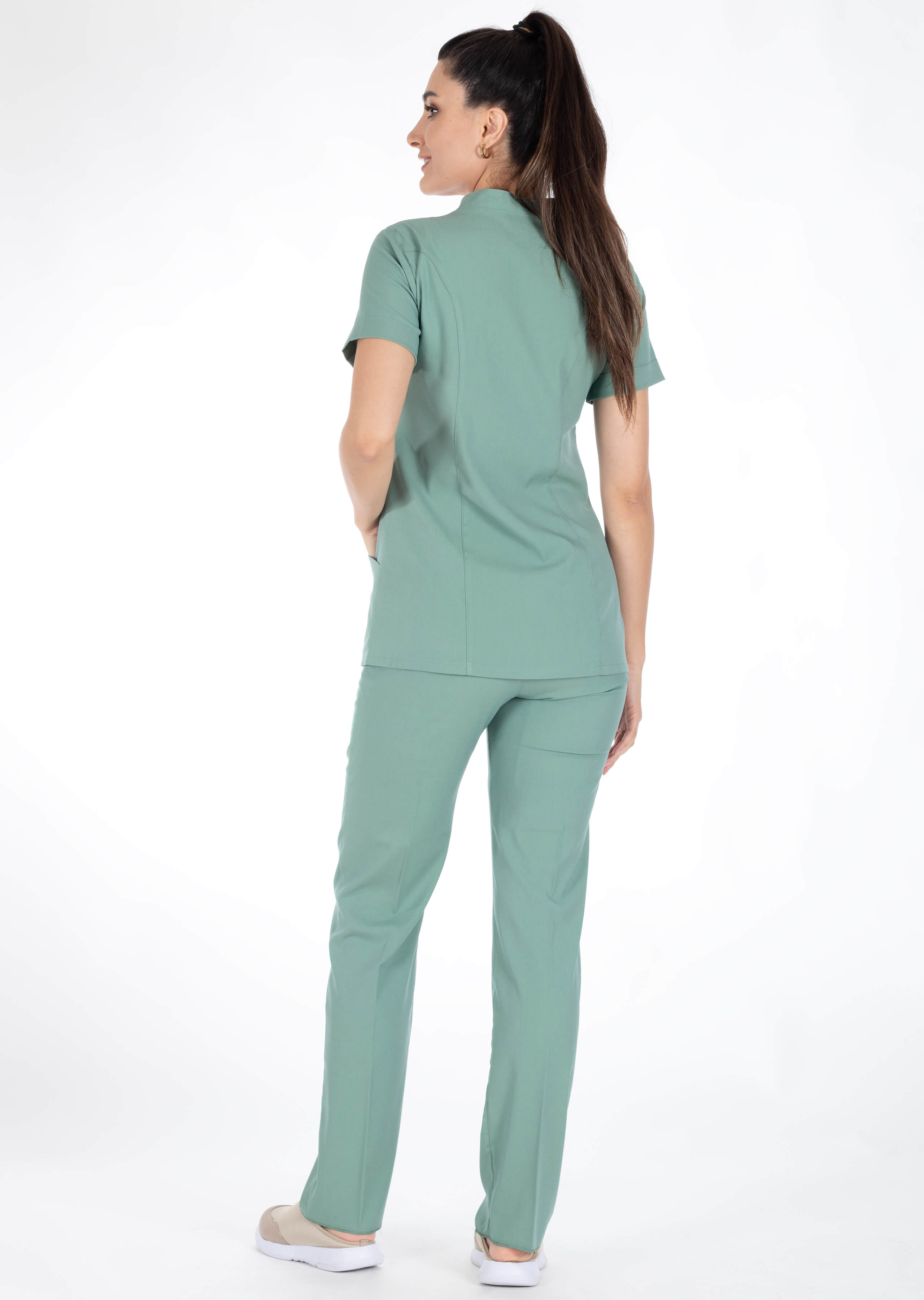 Luxe Flex Çağla Yeşili Likralı Hemşire ve Doktor Forması Takımı Luxe Flex Çağla Yeşili Likralı Hemşire ve Doktor Forması Takımı