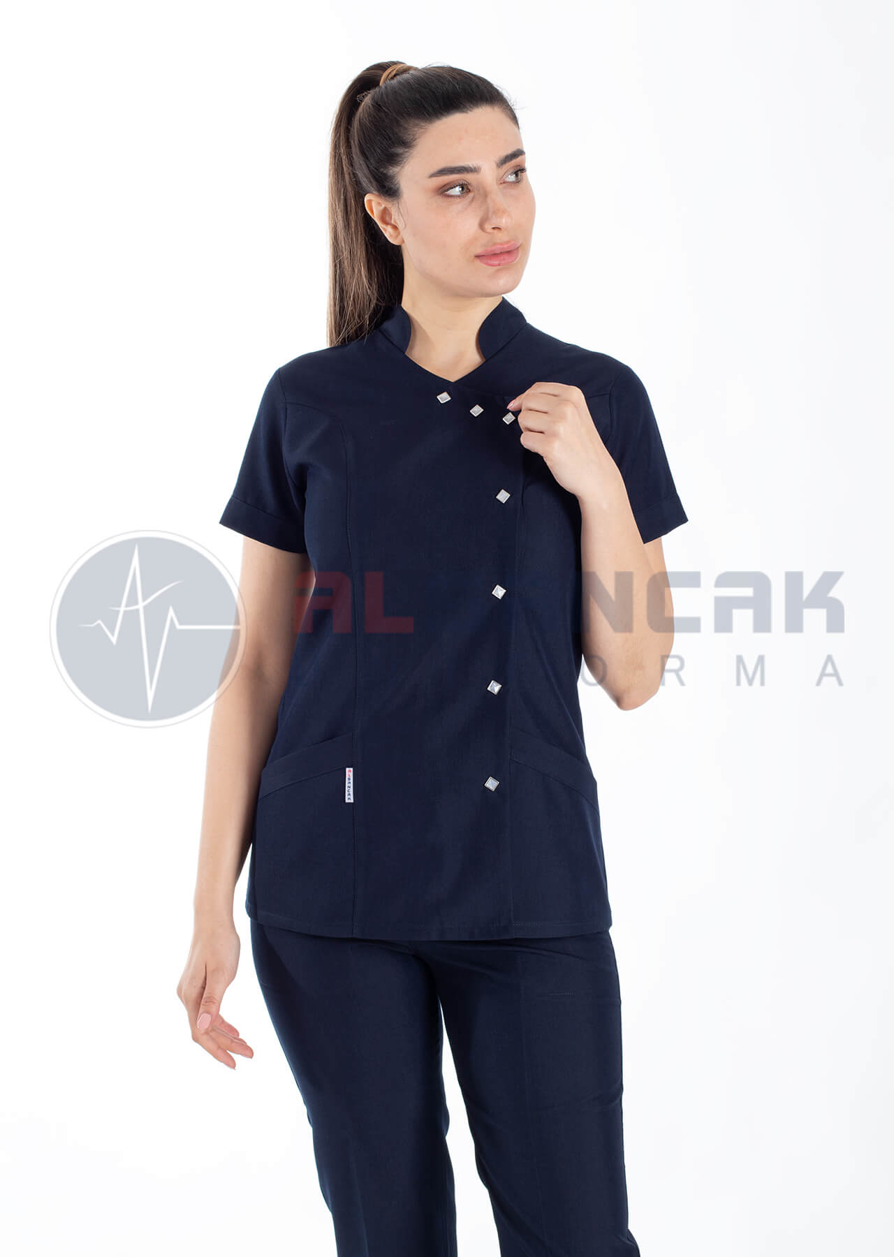 Luxe Flex Lacivert Likralı Hemşire ve Doktor Forması Takımı Luxe Flex Lacivert Likralı Hemşire ve Doktor Forması Takımı