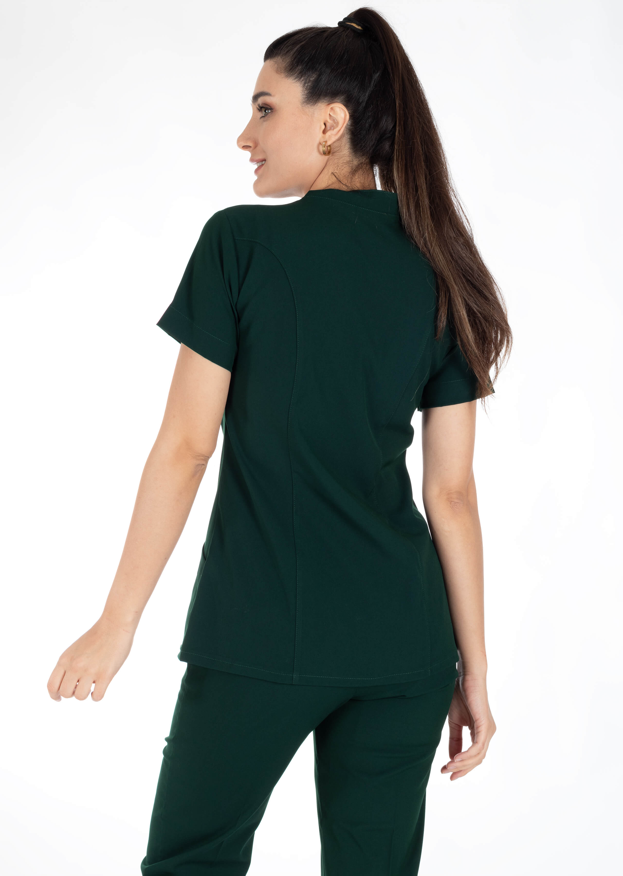 Luxe Flex Ördekbaşı Yeşili Likralı Hemşire ve Doktor Forması Takımı Luxe Flex Ördekbaşı Yeşili Likralı Hemşire ve Doktor Forması Takımı