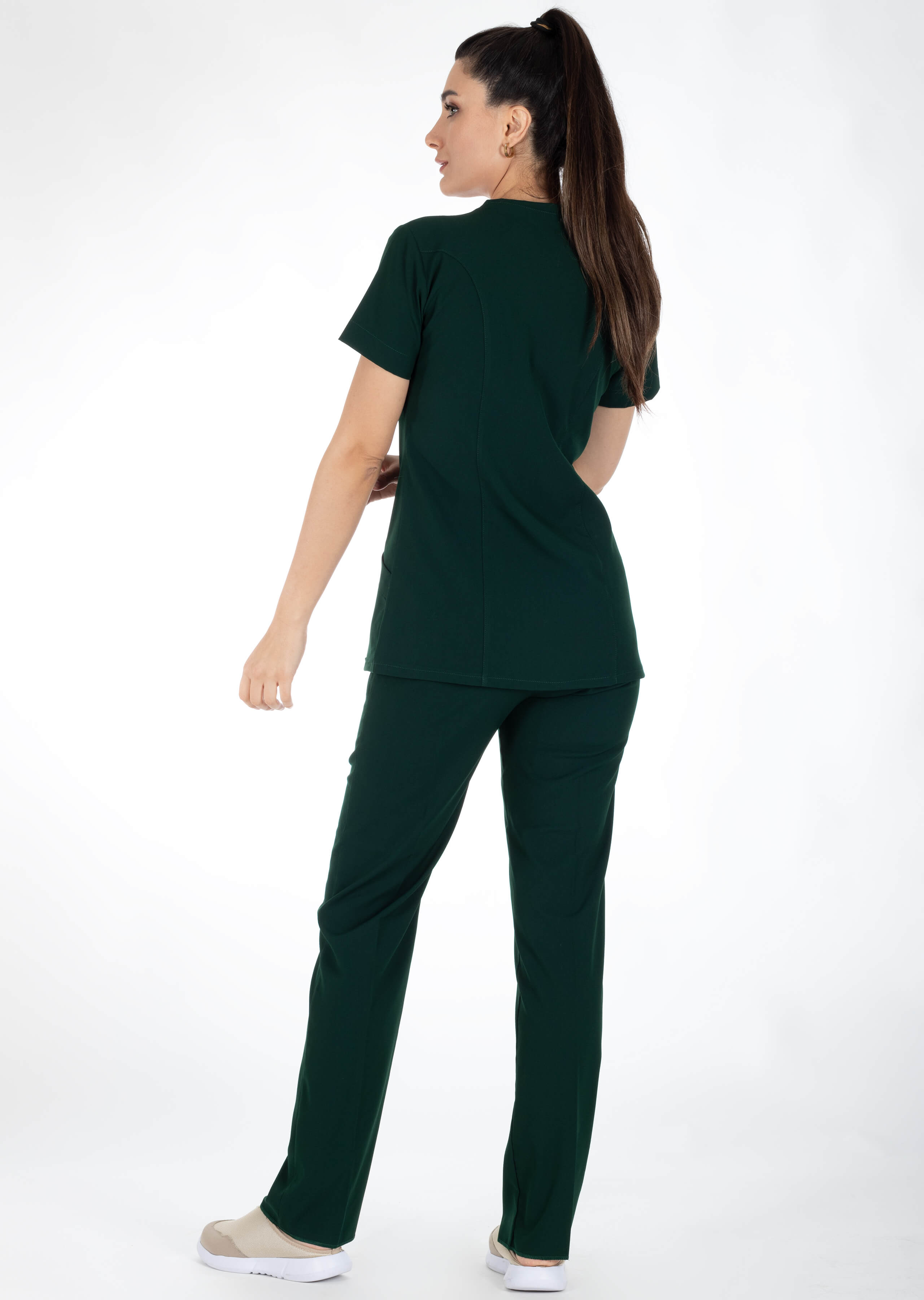 Luxe Flex Ördekbaşı Yeşili Likralı Hemşire ve Doktor Forması Takımı Luxe Flex Ördekbaşı Yeşili Likralı Hemşire ve Doktor Forması Takımı