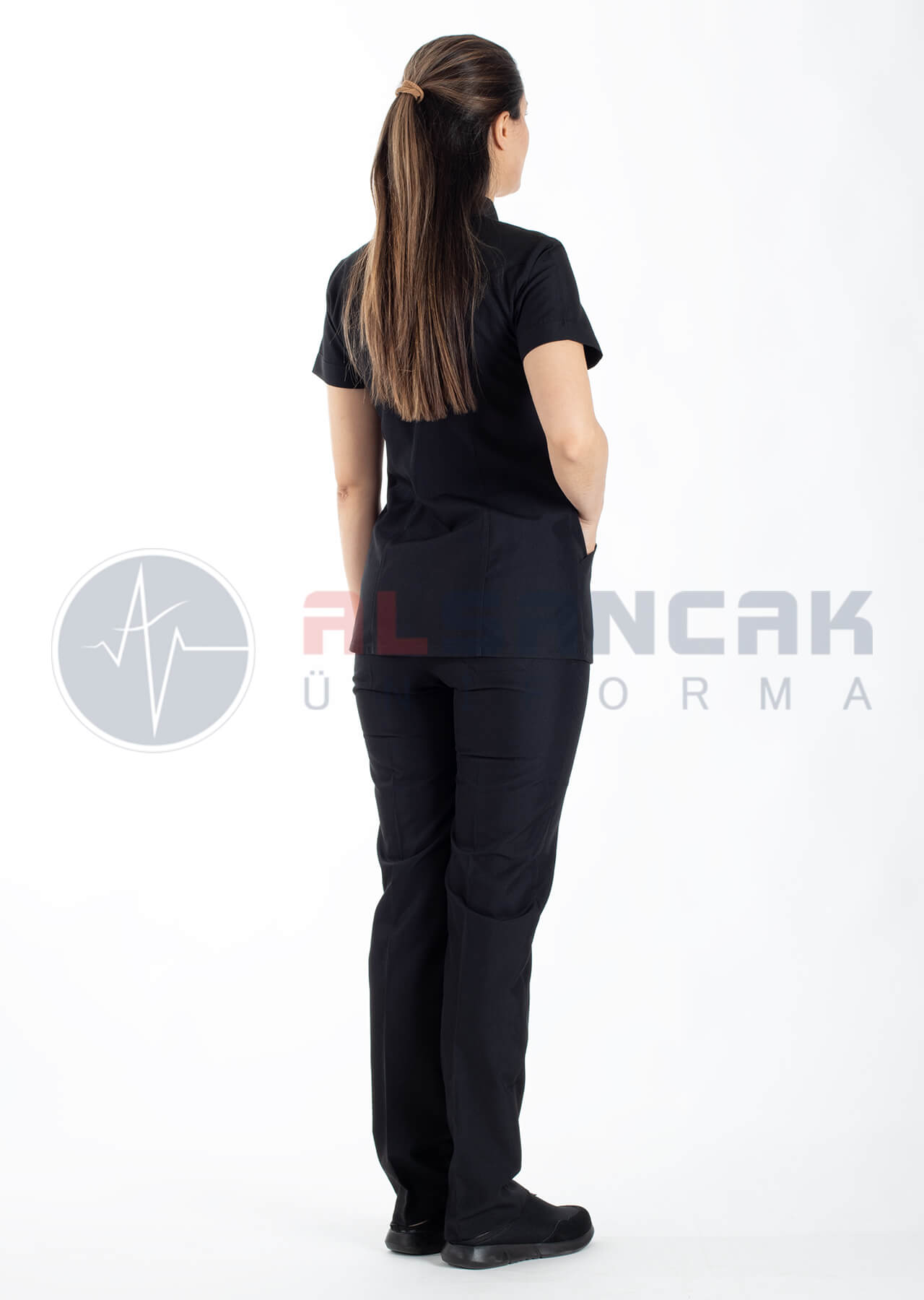 Luxe Flex Siyah Likralı Hemşire ve Doktor Forması Takımı Luxe Flex Siyah Likralı Hemşire ve Doktor Forması Takımı