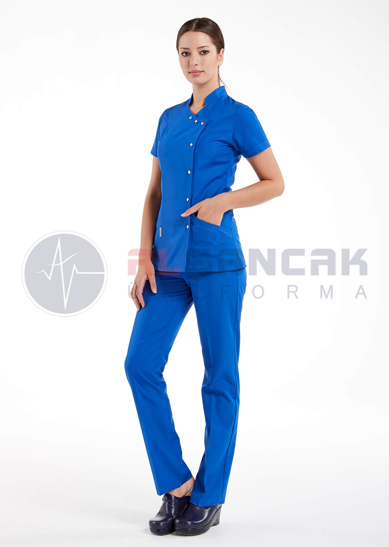 Luxe Flex Saks Mavi Likralı Hemşire ve Doktor Forması Takımı Luxe Flex Saks Mavi Likralı Hemşire ve Doktor Forması Takımı
