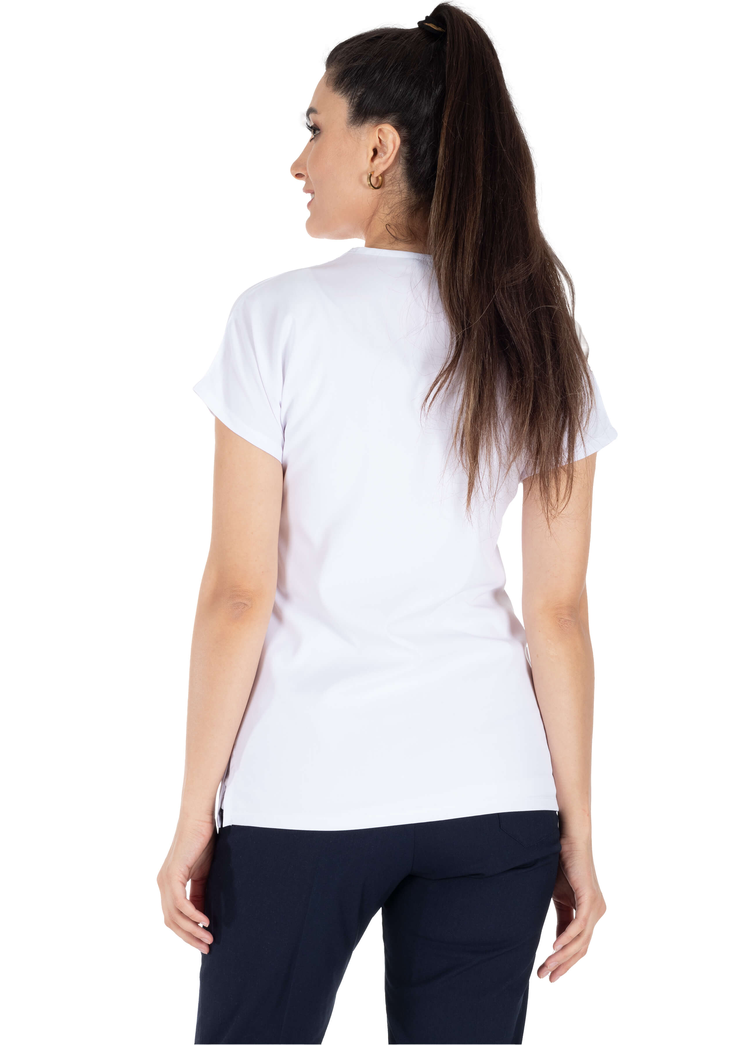 Beyaz/Lacivert Likralı İnce Scrubs Flex Doktor Hemşire Forması Takımı Beyaz/Lacivert Likralı İnce Scrubs Flex Doktor Hemşire Forması Takımı