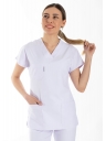 Beyaz Likralı İnce Scrubs Flex Doktor Hemşire Forması Üstü Beyaz Likralı İnce Scrubs Flex Doktor Hemşire Forması Üstü