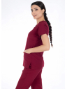 Bordo Likralı İnce Scrubs Flex Doktor Hemşire Forması Takımı Bordo Likralı İnce Scrubs Flex Doktor Hemşire Forması Takımı