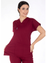 Bordo Likralı İnce Scrubs Flex Doktor Hemşire Forması Takımı Bordo Likralı İnce Scrubs Flex Doktor Hemşire Forması Takımı