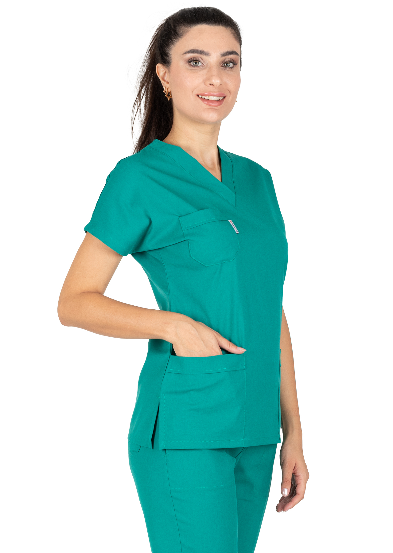 Cerrahi Yeşil Likralı İnce Scrubs Flex Doktor Hemşire Forması Takımı Cerrahi Yeşil Likralı İnce Scrubs Flex Doktor Hemşire Forması Takımı