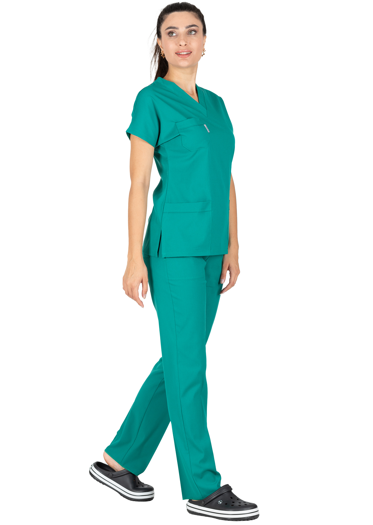 Cerrahi Yeşil Likralı İnce Scrubs Flex Doktor Hemşire Forması Takımı Cerrahi Yeşil Likralı İnce Scrubs Flex Doktor Hemşire Forması Takımı