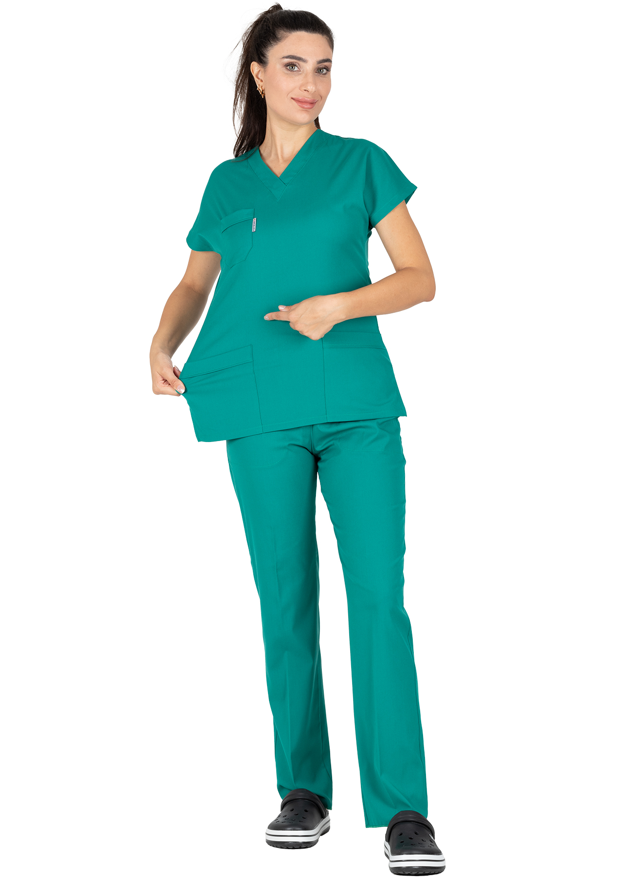 Cerrahi Yeşil Likralı İnce Scrubs Flex Doktor Hemşire Forması Takımı Cerrahi Yeşil Likralı İnce Scrubs Flex Doktor Hemşire Forması Takımı