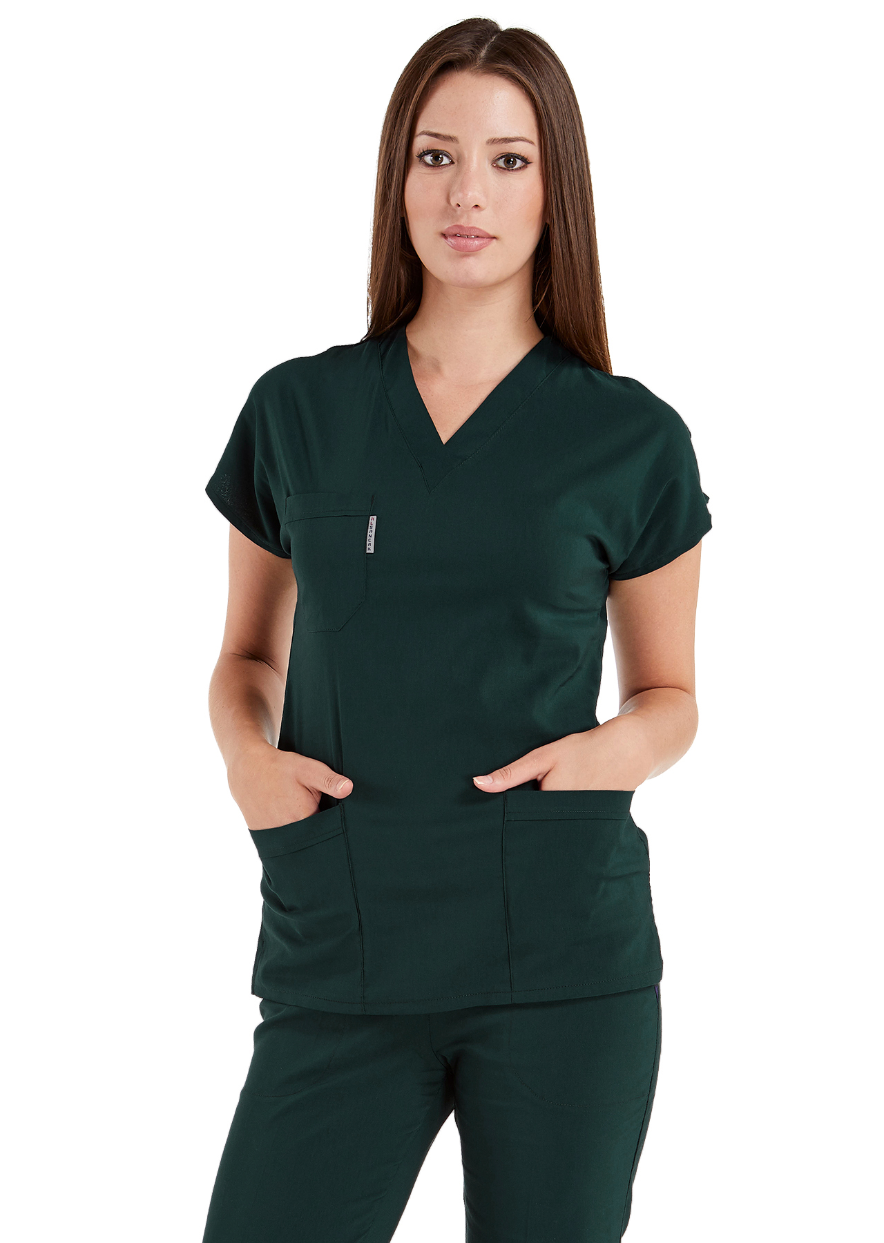 Ördekbaşı Yeşili Likralı Kalın Scrubs Doktor Hemşire Forması Takımı Ördekbaşı Yeşili Likralı Kalın Scrubs Doktor Hemşire Forması Takımı