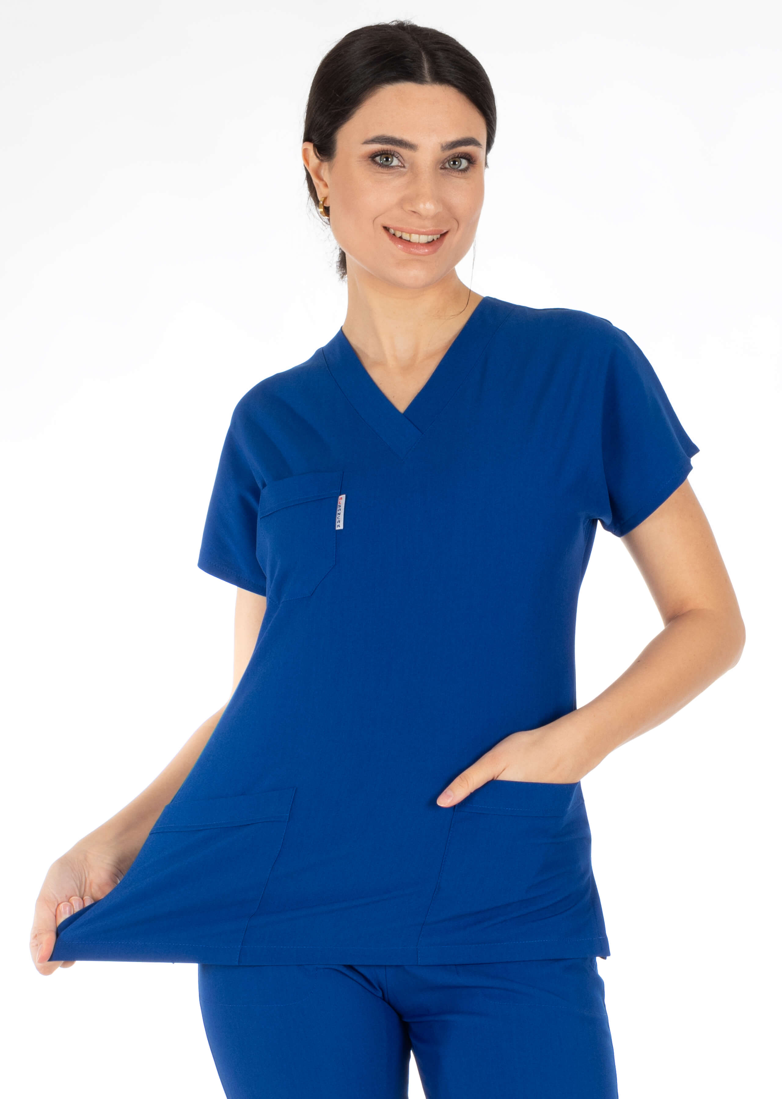 Saks Mavi Likralı Kalın Scrubs Doktor Hemşire Forması Takımı Saks Mavi Likralı Kalın Scrubs Doktor Hemşire Forması Takımı