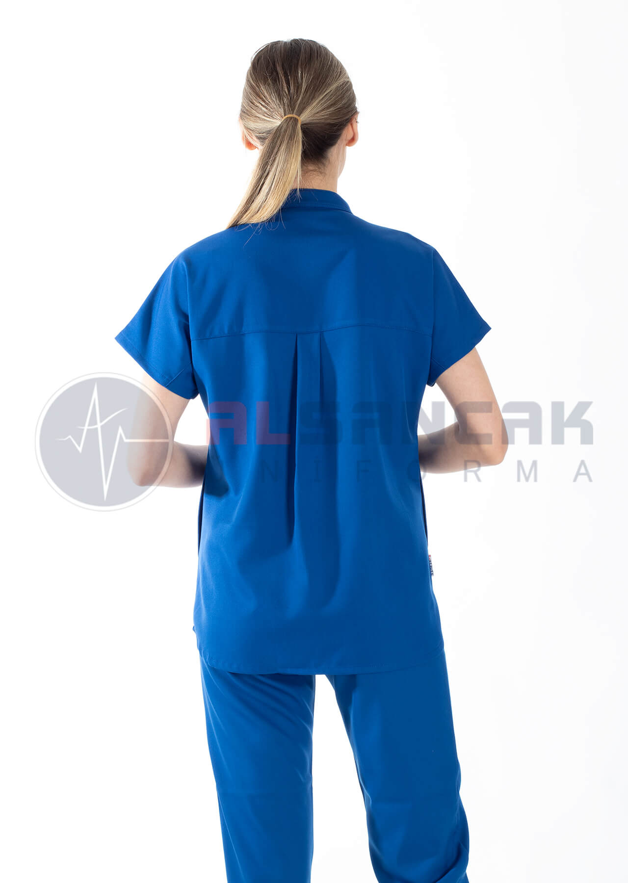 Snap Model Saks Mavi Likralı Doktor ve Hemşire Forması Takımı Snap Model Saks Mavi Likralı Doktor ve Hemşire Forması Takımı