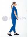 Snap Model Saks Mavi Likralı Doktor ve Hemşire Forması Takımı Snap Model Saks Mavi Likralı Doktor ve Hemşire Forması Takımı
