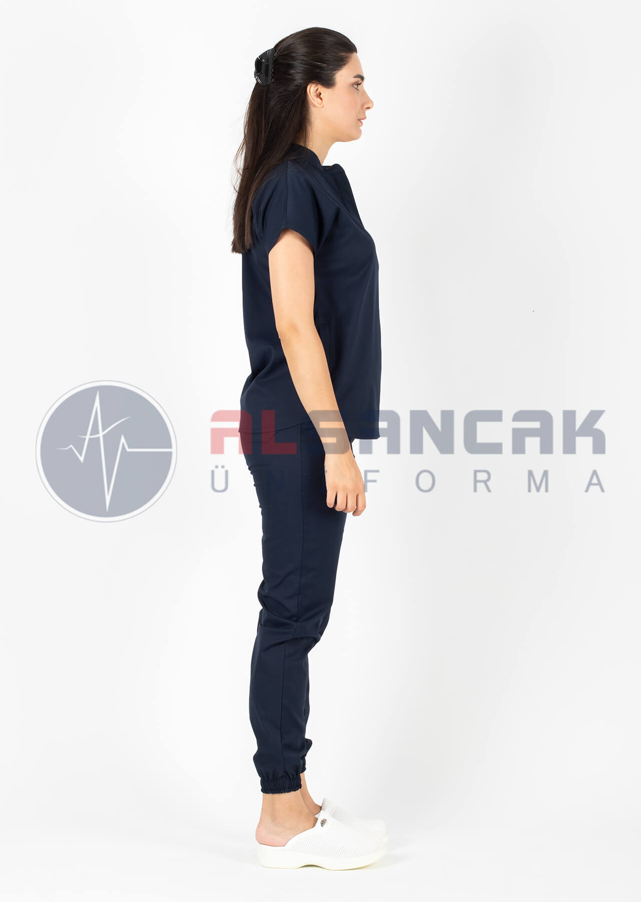 Snap Model Likralı Lacivert Doktor ve Hemşire Forması Takımı Snap Model Likralı Lacivert Doktor ve Hemşire Forması Takımı