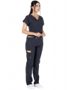 Twin Flex Antrasit Likralı Hemşire Forması Twin Flex Antrasit Likralı Hemşire Forması