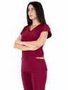 Twin Flex Bordo Likralı Hemşire Forması Twin Flex Bordo Likralı Hemşire Forması