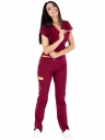 Twin Flex Bordo Likralı Hemşire Forması Twin Flex Bordo Likralı Hemşire Forması