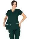Twin Flex Koyu Yeşil Likralı Doktor ve Hemşire Forması Takımı Twin Flex Koyu Yeşil Likralı Doktor ve Hemşire Forması Takımı