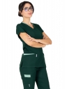 Twin Flex Koyu Yeşil Likralı Doktor ve Hemşire Forması Takımı Twin Flex Koyu Yeşil Likralı Doktor ve Hemşire Forması Takımı