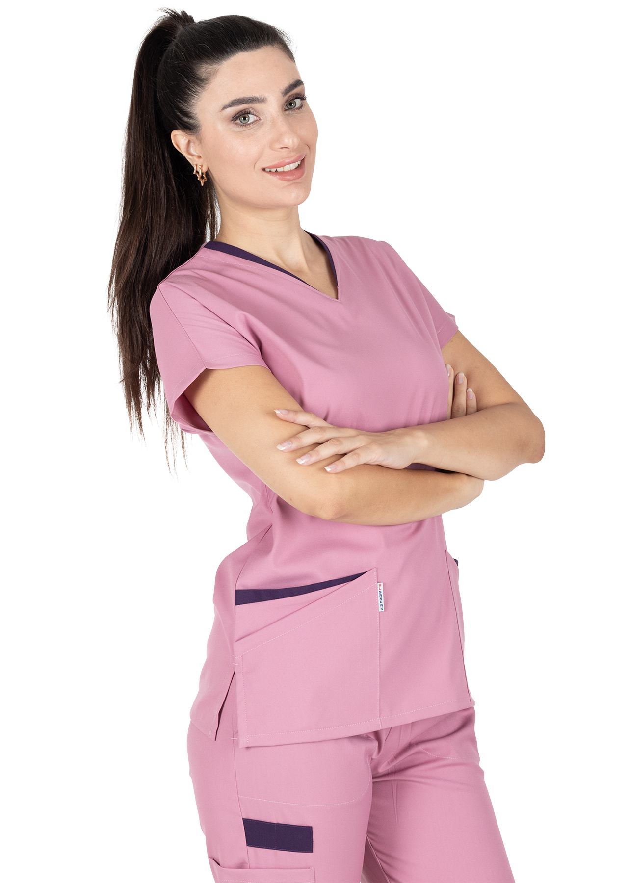 Twin Flex Pudra Likralı Hemşire Forması Twin Flex Pudra Likralı Hemşire Forması