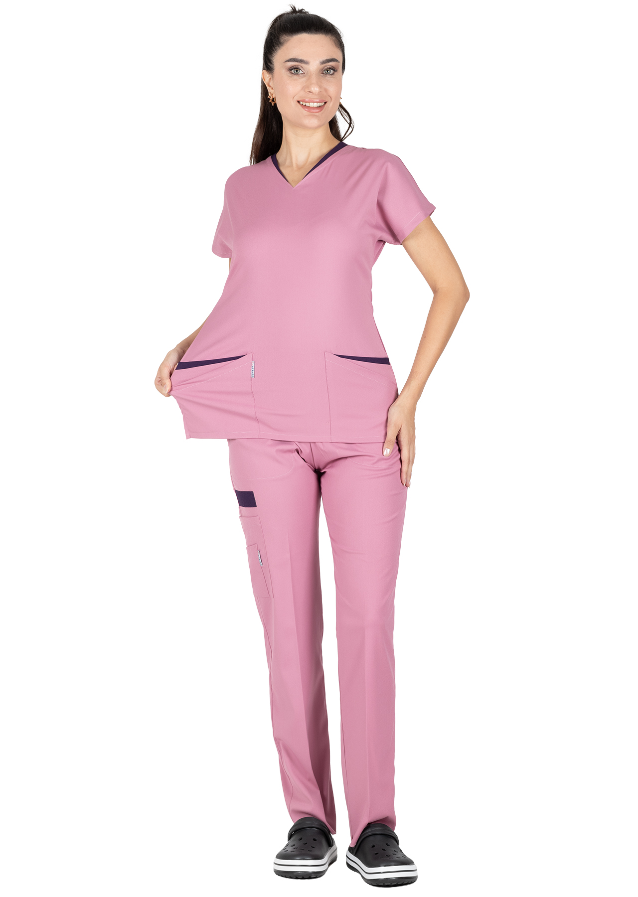 Twin Flex Pudra Likralı Hemşire Forması Twin Flex Pudra Likralı Hemşire Forması