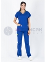 Twin Flex Saks Mavi Likralı Hemşire Forması Twin Flex Saks Mavi Likralı Hemşire Forması