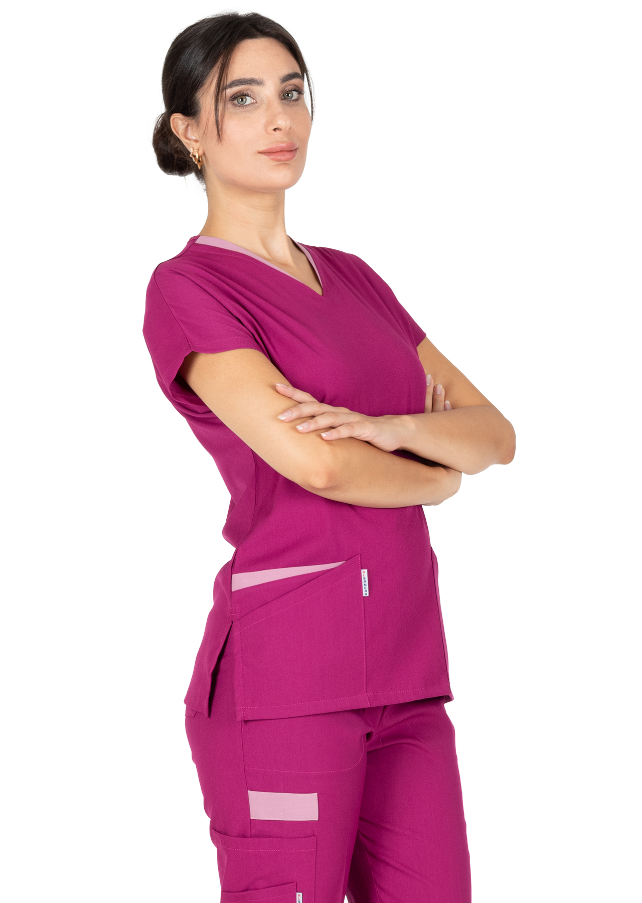 Twin Flex Vişne Likralı Doktor ve Hemşire Forması Takımı Twin Flex Vişne Likralı Doktor ve Hemşire Forması Takımı