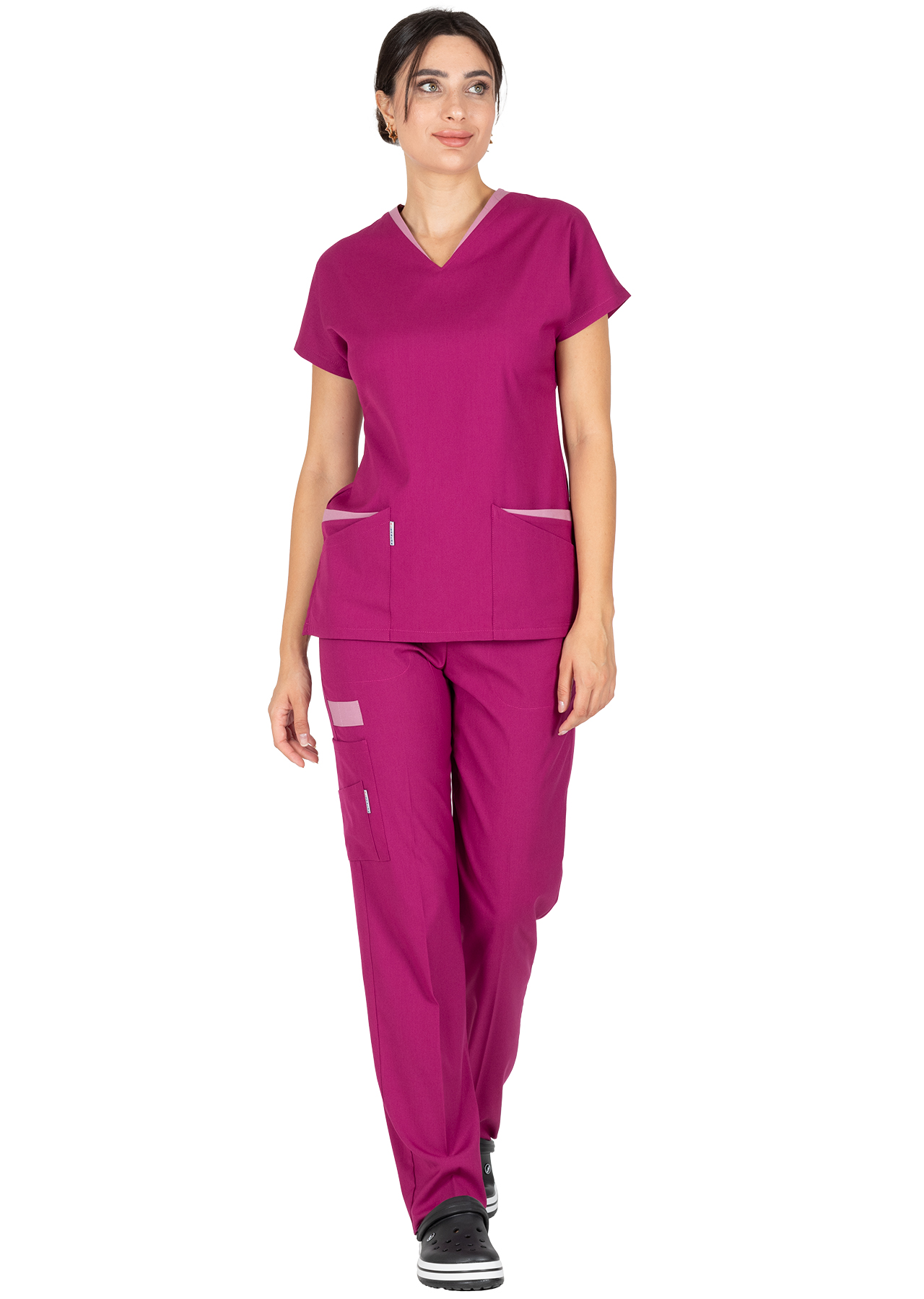 Twin Flex Vişne Likralı Doktor ve Hemşire Forması Takımı Twin Flex Vişne Likralı Doktor ve Hemşire Forması Takımı