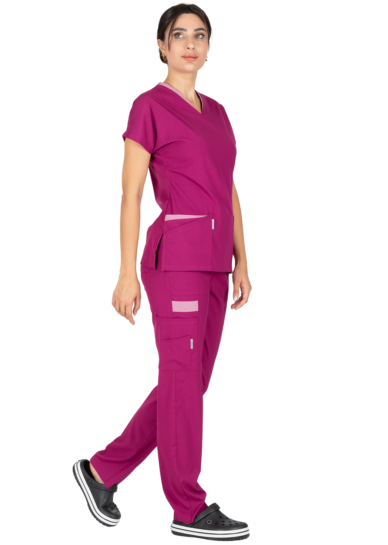 Twin Flex Vişne Likralı Doktor ve Hemşire Forması Takımı Twin Flex Vişne Likralı Doktor ve Hemşire Forması Takımı