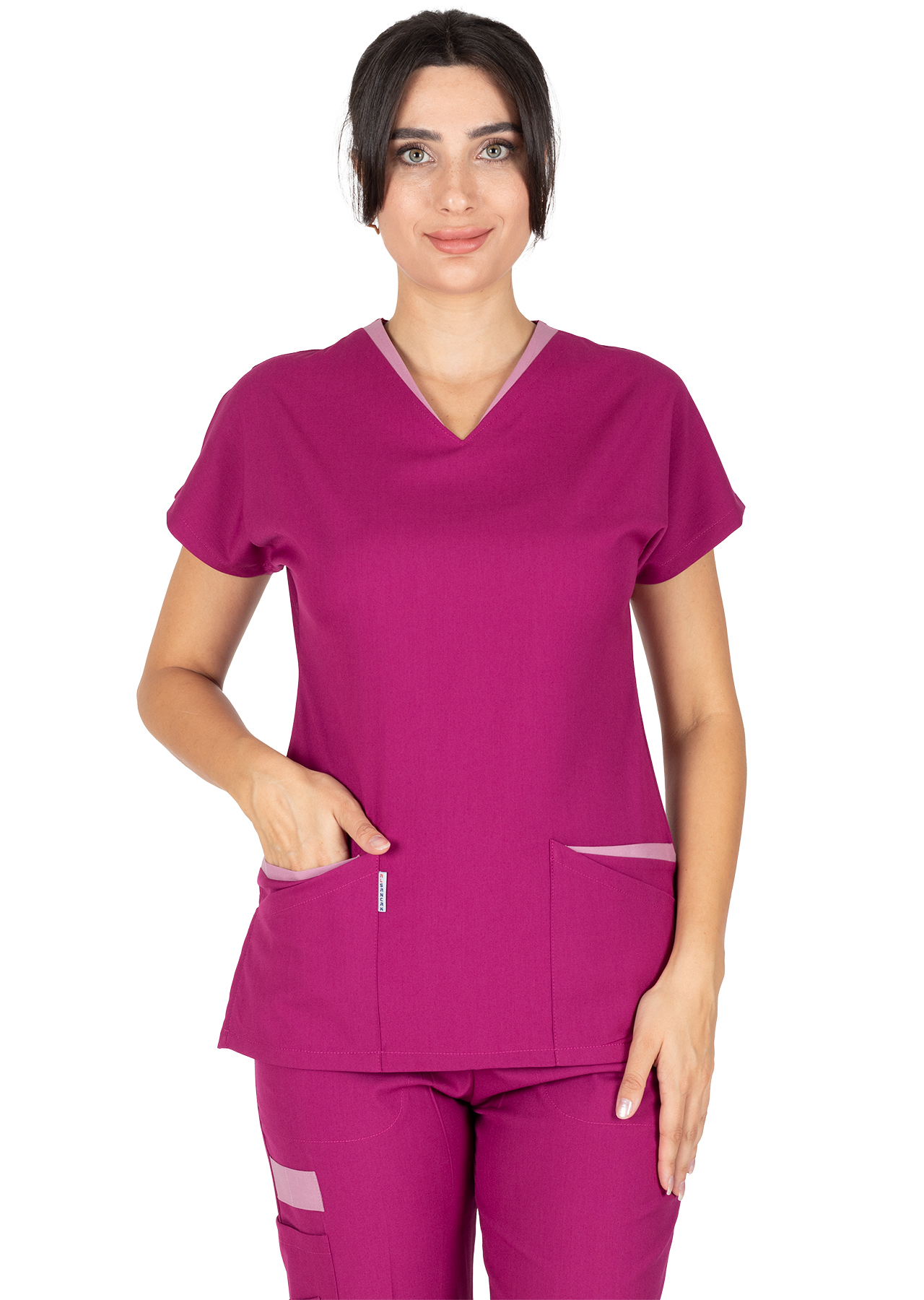 Twin Flex Vişne Likralı Doktor ve Hemşire Forması Takımı Twin Flex Vişne Likralı Doktor ve Hemşire Forması Takımı