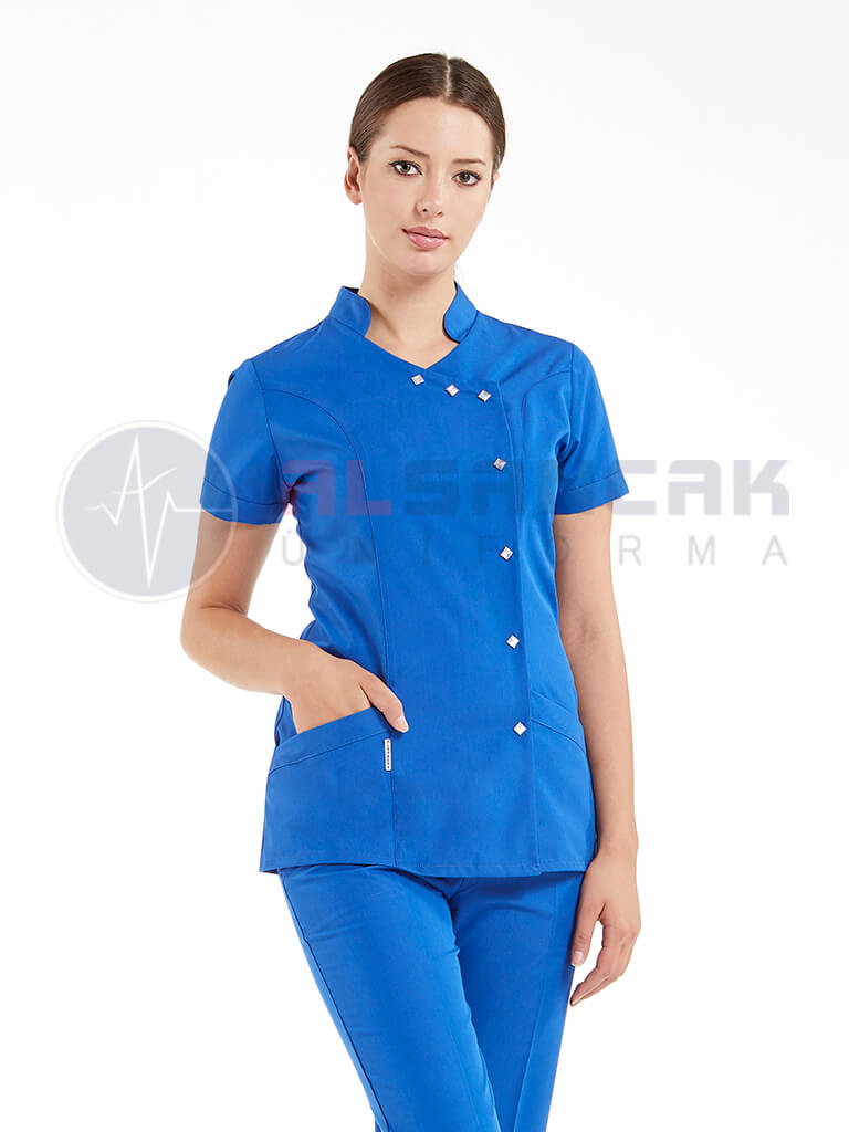 Luxe Model Lacivert Hemşire Doktor Forması Tek Üst Luxe Model Lacivert Hemşire Doktor Forması Tek Üst