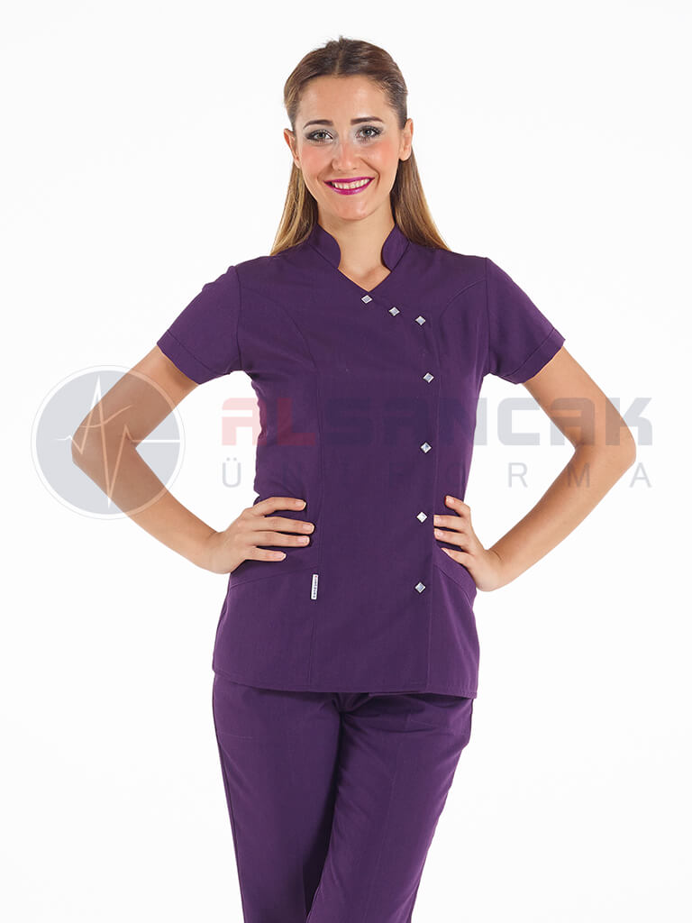 Luxe Model Lacivert Hemşire Doktor Forması Tek Üst Luxe Model Lacivert Hemşire Doktor Forması Tek Üst